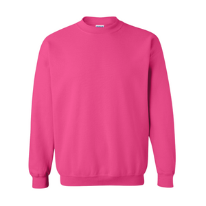 Bright pink sweatshirt with a vibrant hue and cozy fleece lining, ideal for a bold yet comfortable fashion statement.