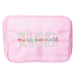 Teacher Embroidered Extra Large Nylon Pouch