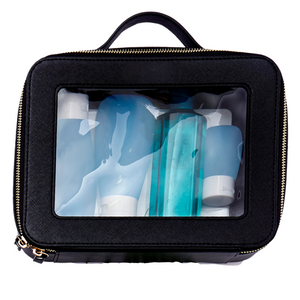 Clear Leather Toiletry Case - Top