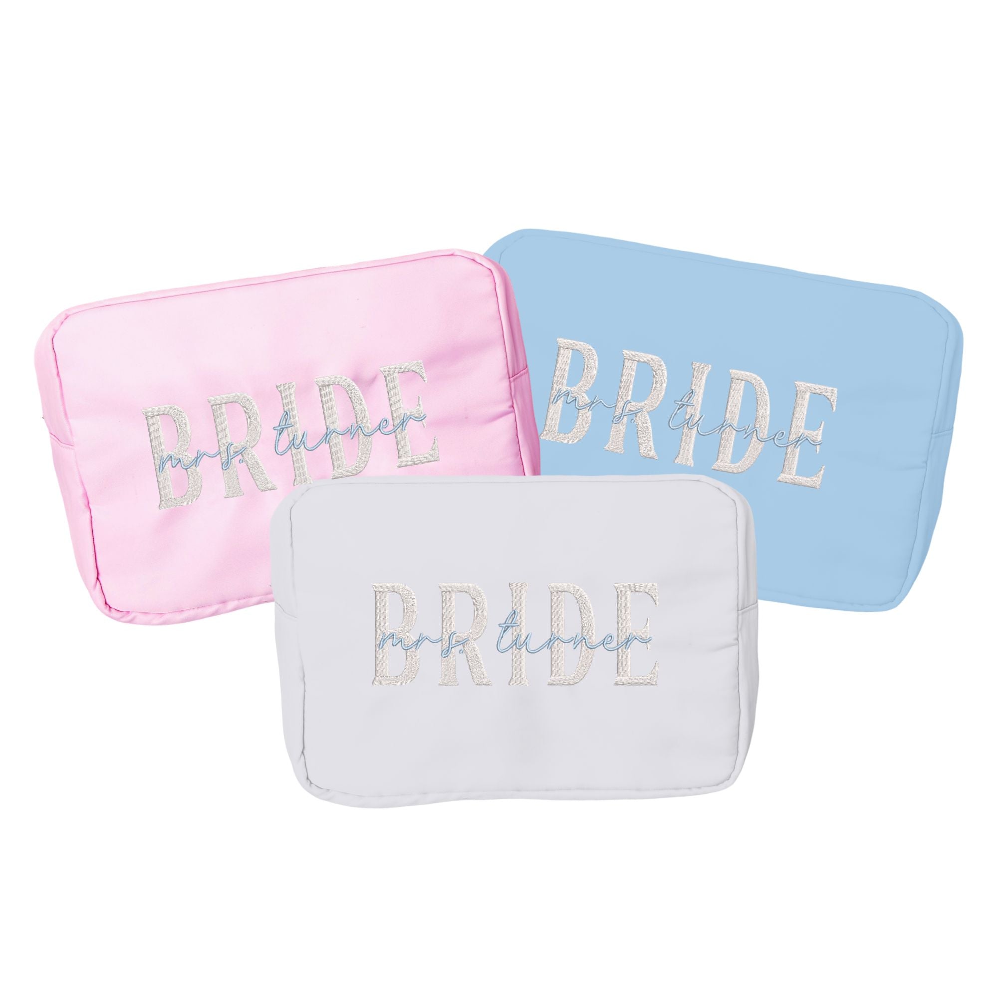 Bride Embroidered Extra Large Nylon Pouch