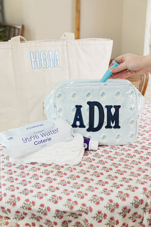 Clear Coated Extra Large Pouch with Applique