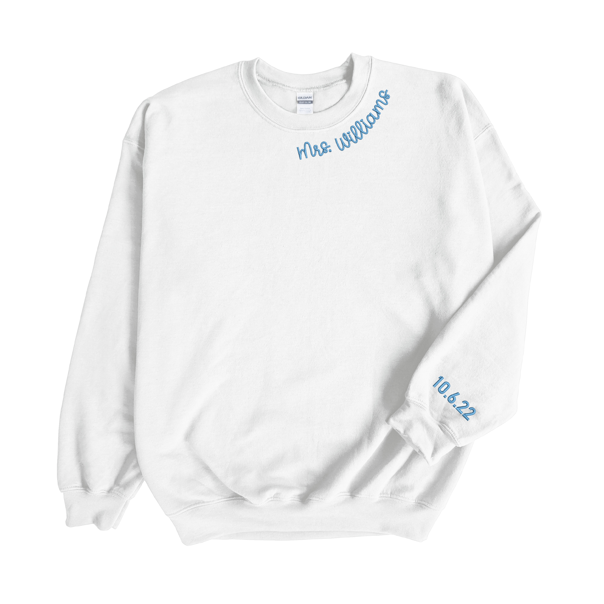 Custom Embroidered Collar/ Sleeve Sweatshirt