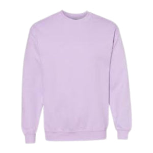 Soft lavender sweatshirt with a cozy fleece interior, offering a relaxed and stylish option for everyday wear.