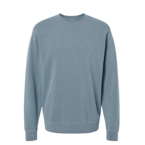 Slate blue sweatshirt with a timeless pigment-dyed finish, combining comfort and style for any occasion.