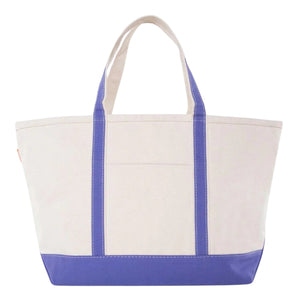 Embroidered Canvas Tote with Monogram Motif