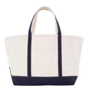 Embroidered Canvas Tote with Monogram Motif