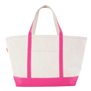 Embroidered Canvas Tote with Monogram Motif