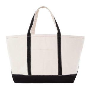 Embroidered Canvas Tote with Monogram Motif