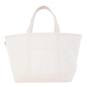 Embroidered Canvas Tote with Monogram Motif