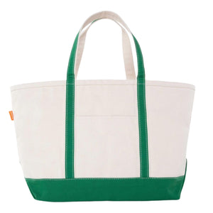 Embroidered Canvas Tote with Monogram Motif