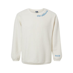 Embroidered Collar/Sleeve Corded Sweatshirt