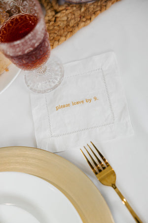 Embroidered Ironic Cocktail Napkins (Set of 4)