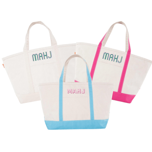 Embroidered Mahjong Canvas Tote