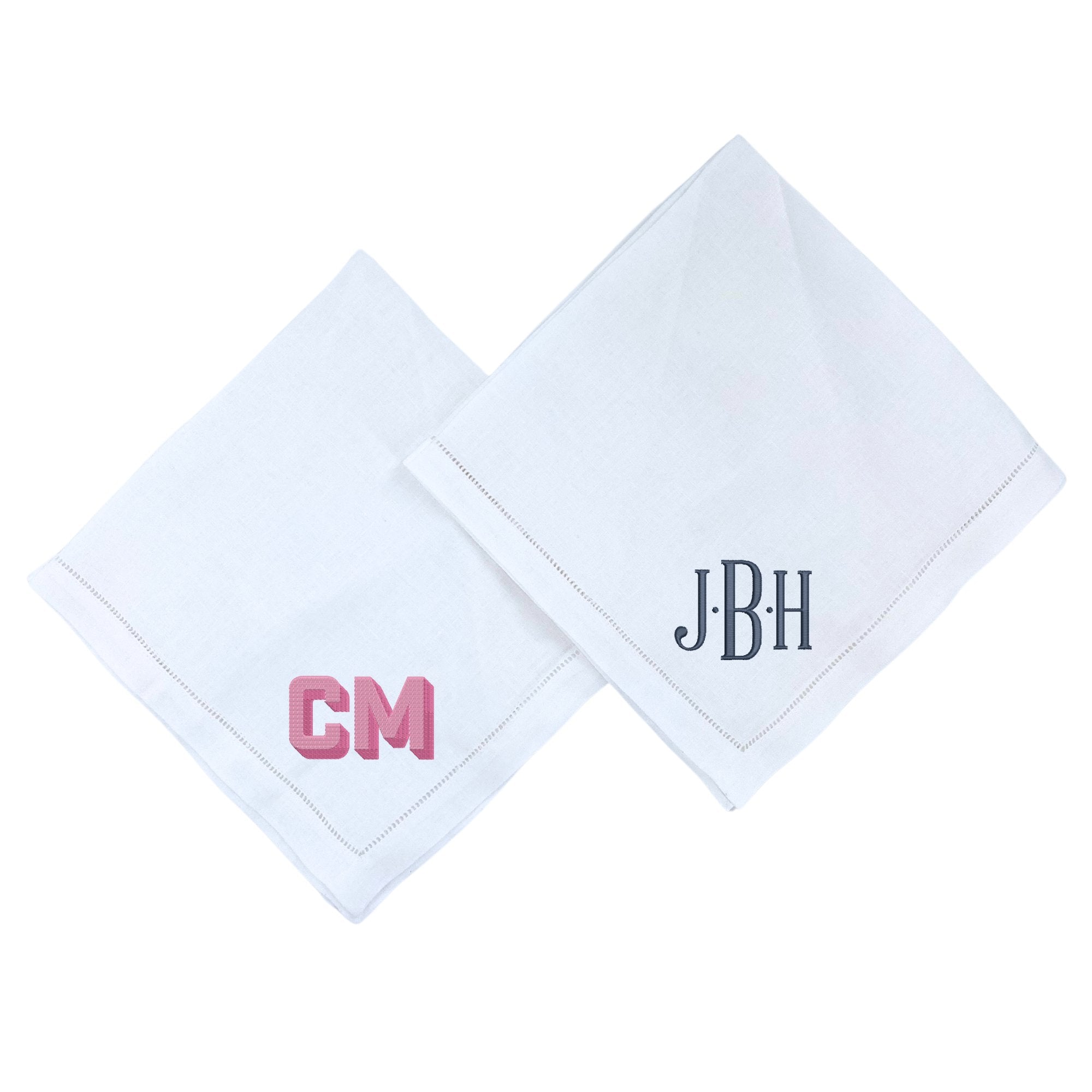 Embroidered Monogram Dinner Napkin Set