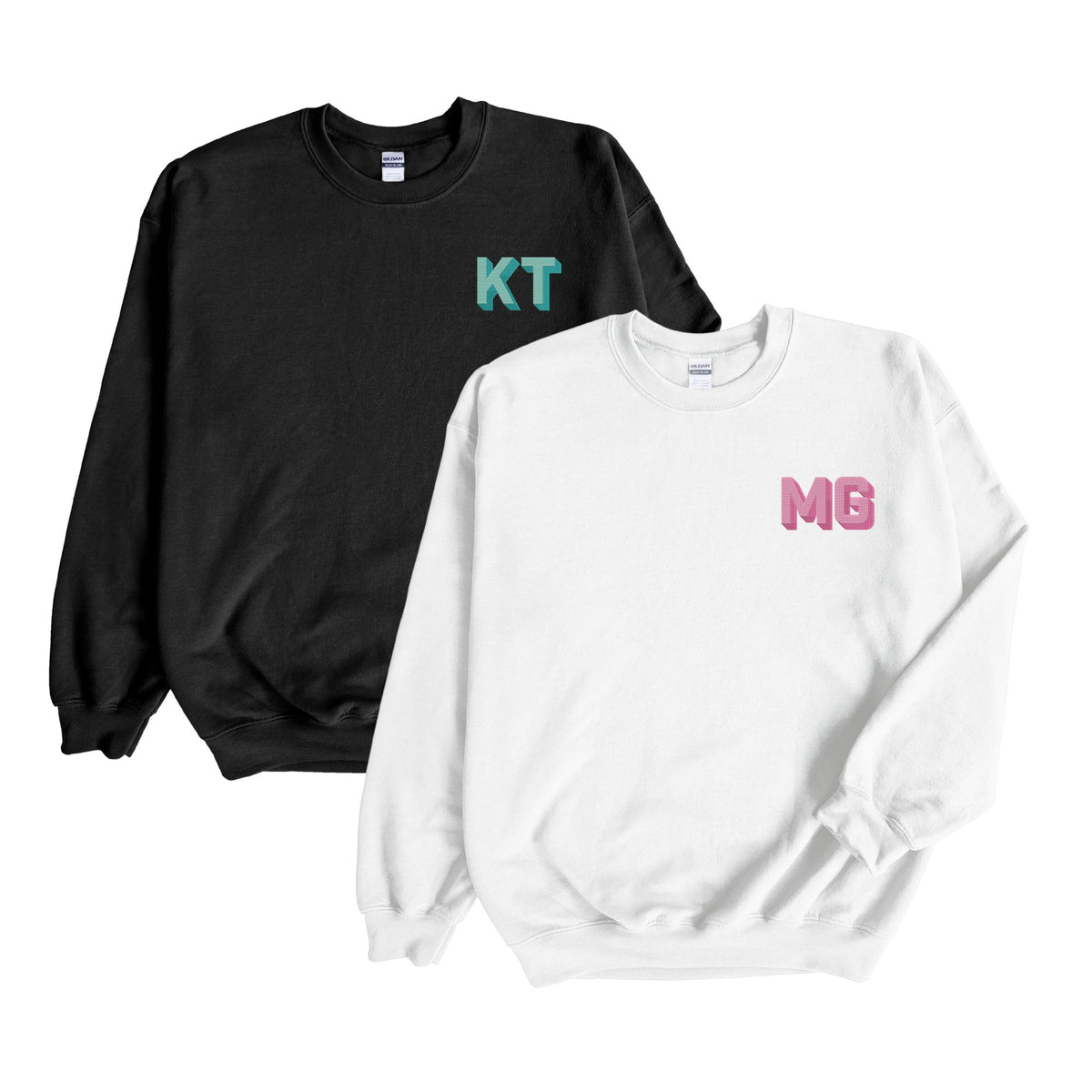Embroidered monogrammed sweatshirts clearance