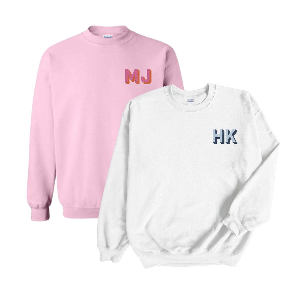 Shadow Monogram Embroidered Sweatshirt Sprinkled With Pink