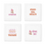 Embroidered White Lotus Cocktail Napkins (Set of 4)