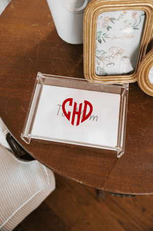 Heart Monogram Acrylic Catchall Box