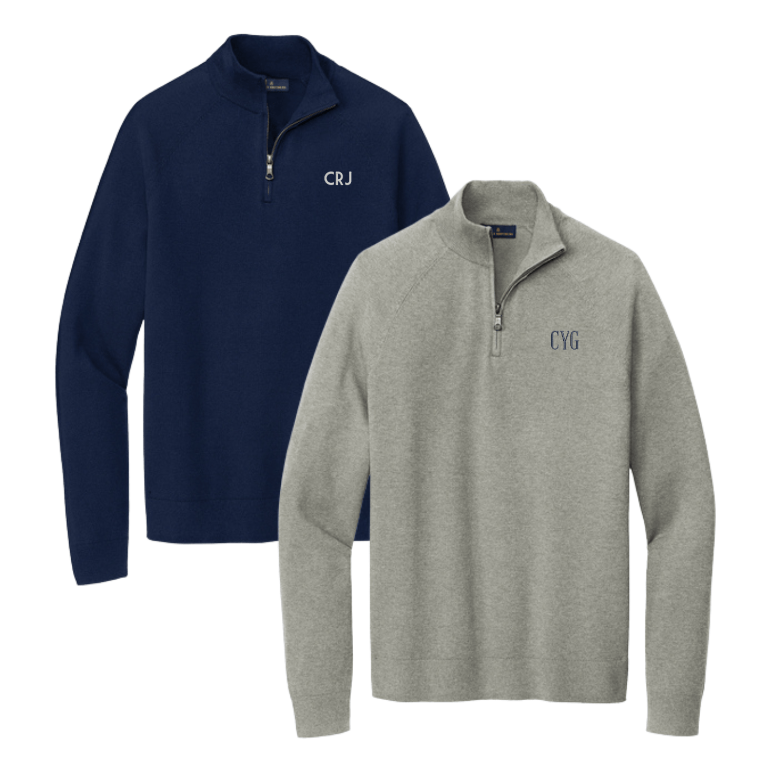 Men's Custom Embroidered Brooks Brothers Quarter Zip - Left Chest