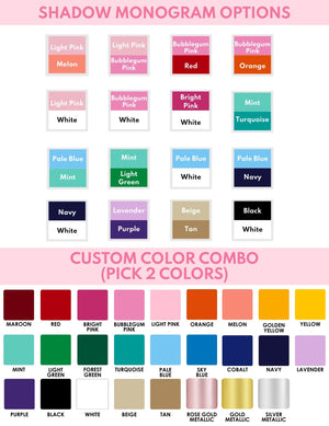 A graphic showing the color options to customize a product.