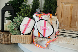 Striped Monogram Pickleball Bag