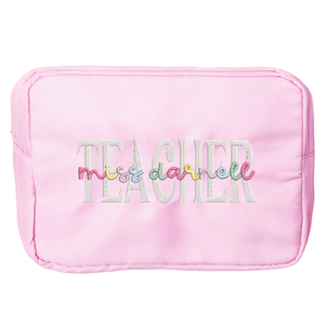 Teacher Embroidered Extra Large Nylon Pouch