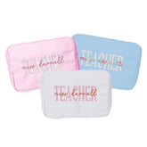 Teacher Embroidered Extra Large Nylon Pouch