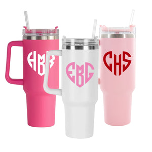 40 oz Heart Monogram Tumbler