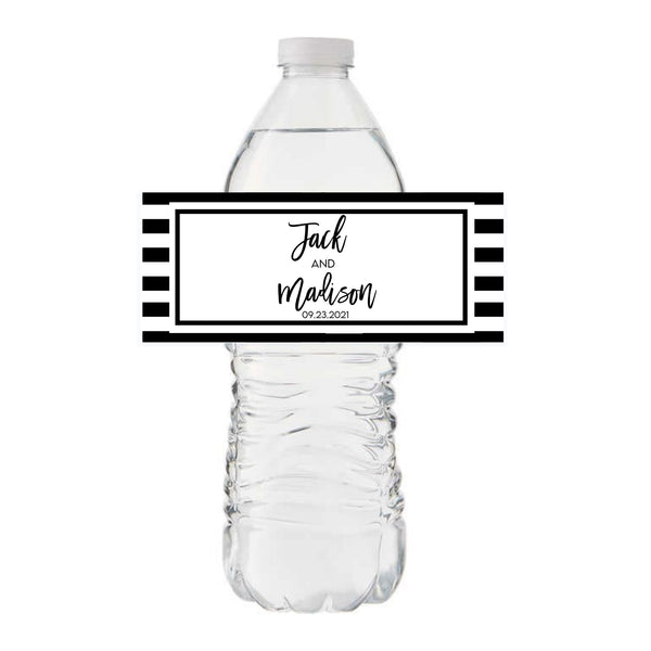 Black & White Full Wrap Water Bottle Label (Set of 10) - Sprinkled With ...