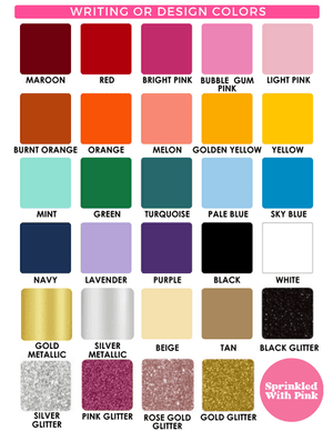 A graphic showing the color options to customize a product.