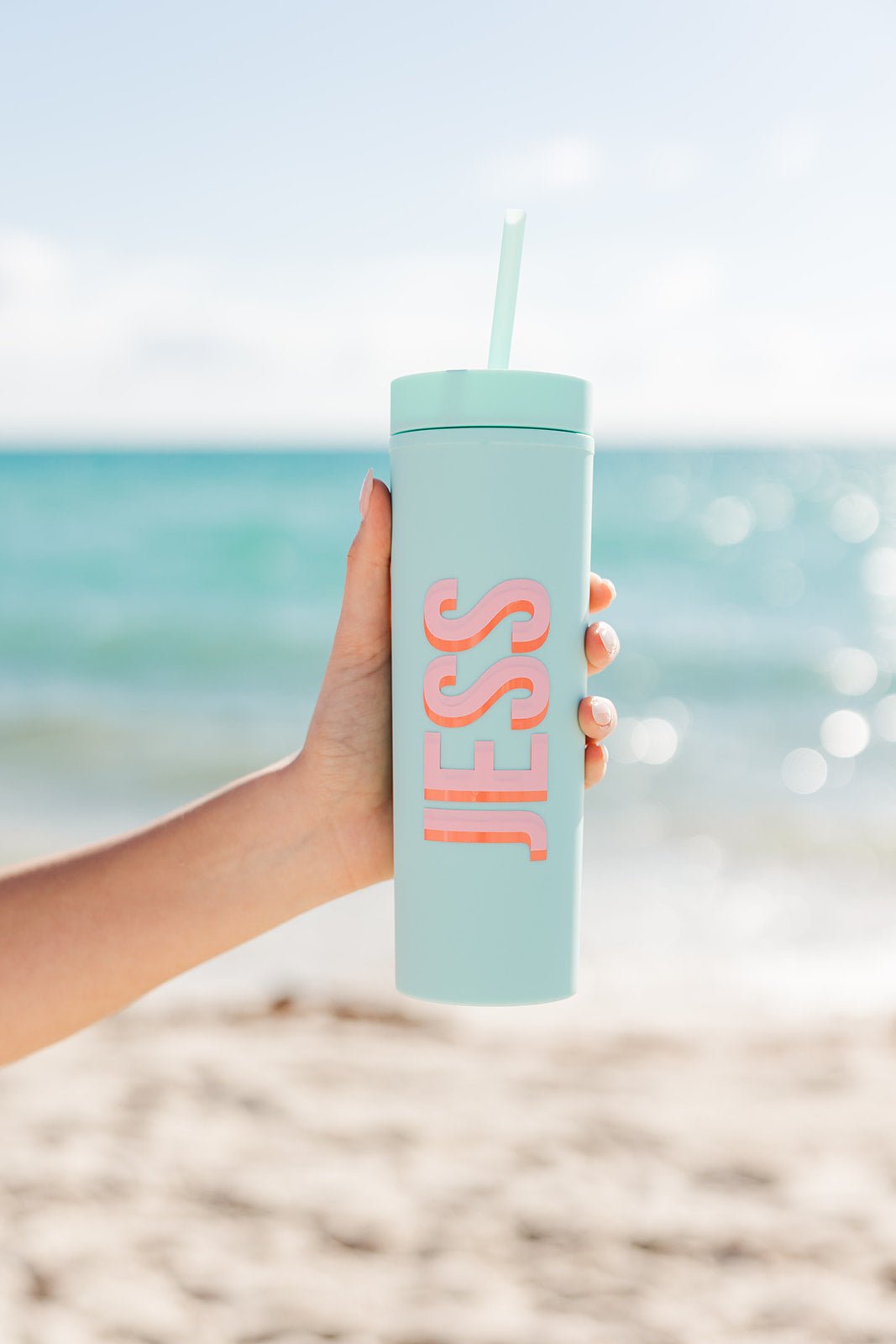 Customizable 16oz Tumbler (Matte) - Sprinkled With Pink