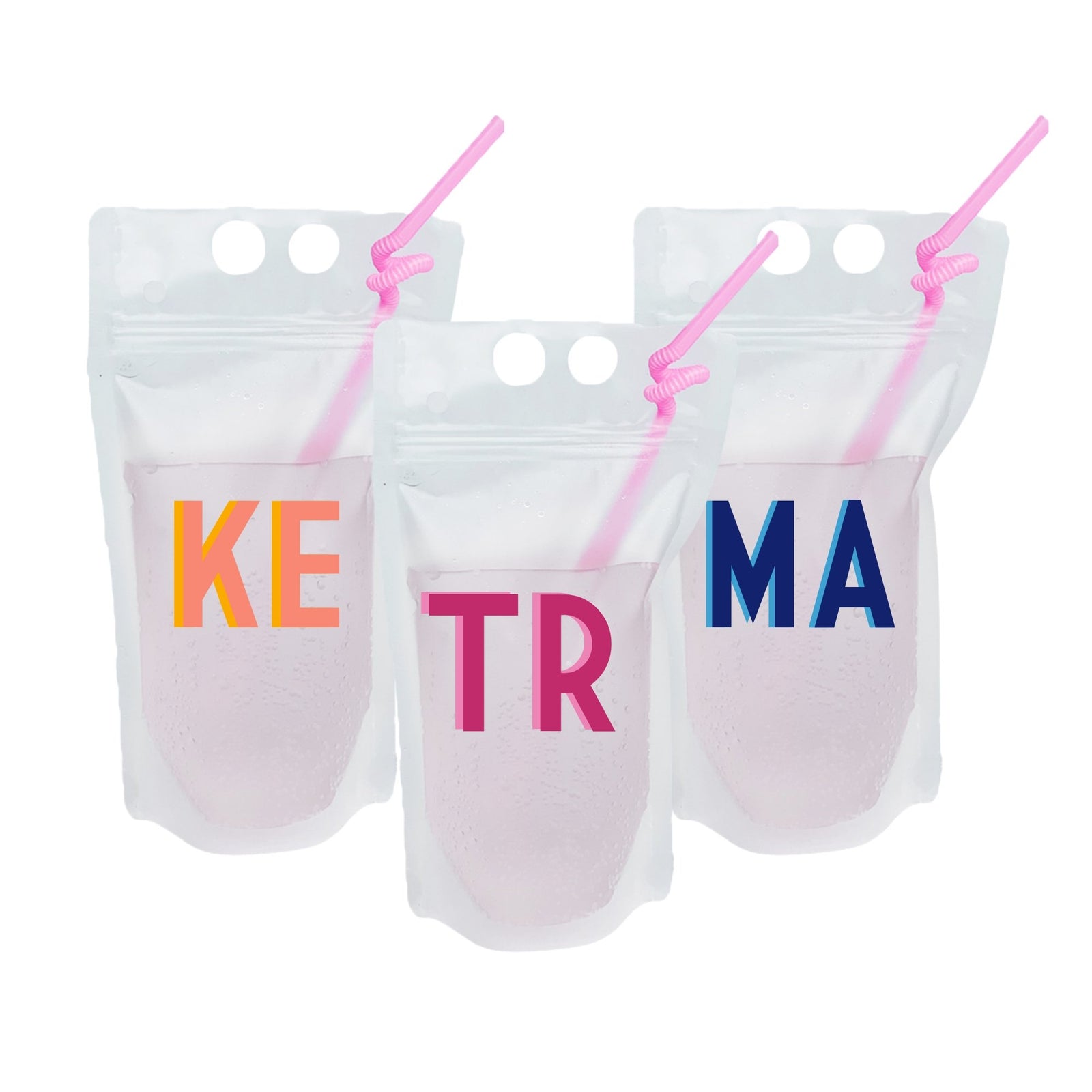 Personalized Drink Pouch Custom Adult Beverage Plastic Pouches Great for  Girls Trips, Beach, Pool Party, Bachelorette Party or for Kids 