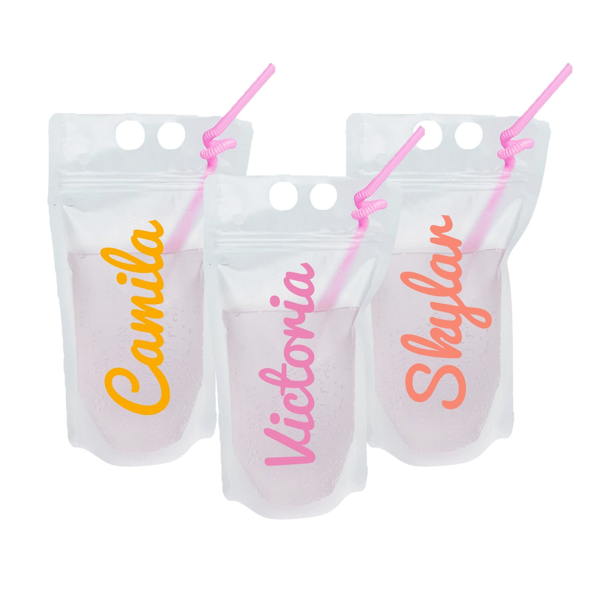 Personalized Party Pouch W/ Name - Sprinkled With Pink
