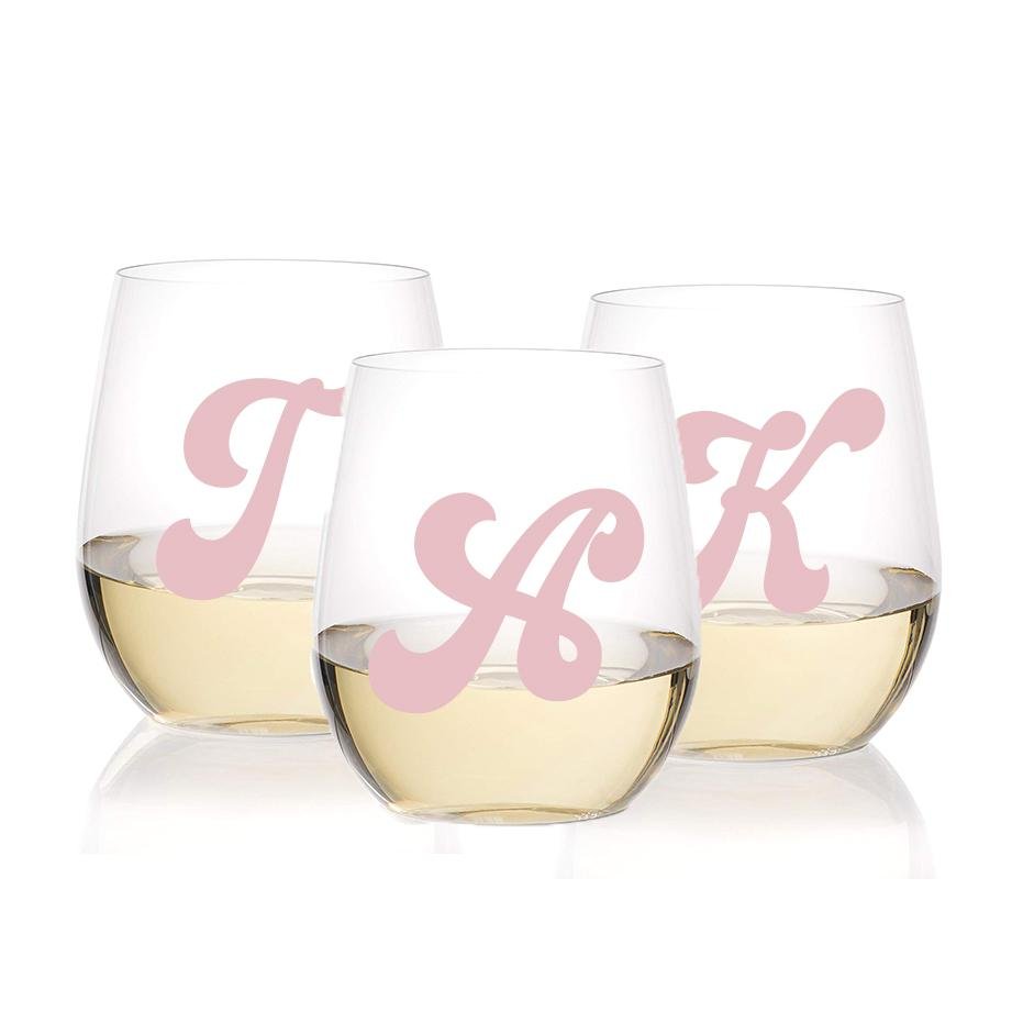 Stemless Acrylic Wine Glass Acrylic Wine Glasses With Monogram
