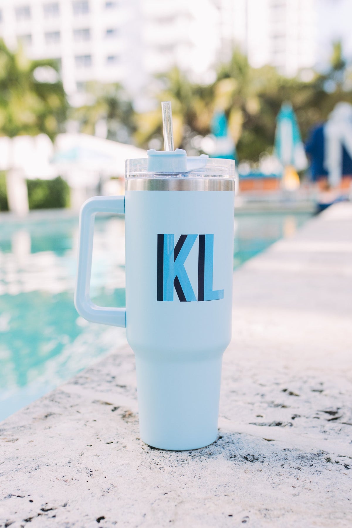 Personalized 40oz Tumbler With Handle Lid and Straw -  Israel