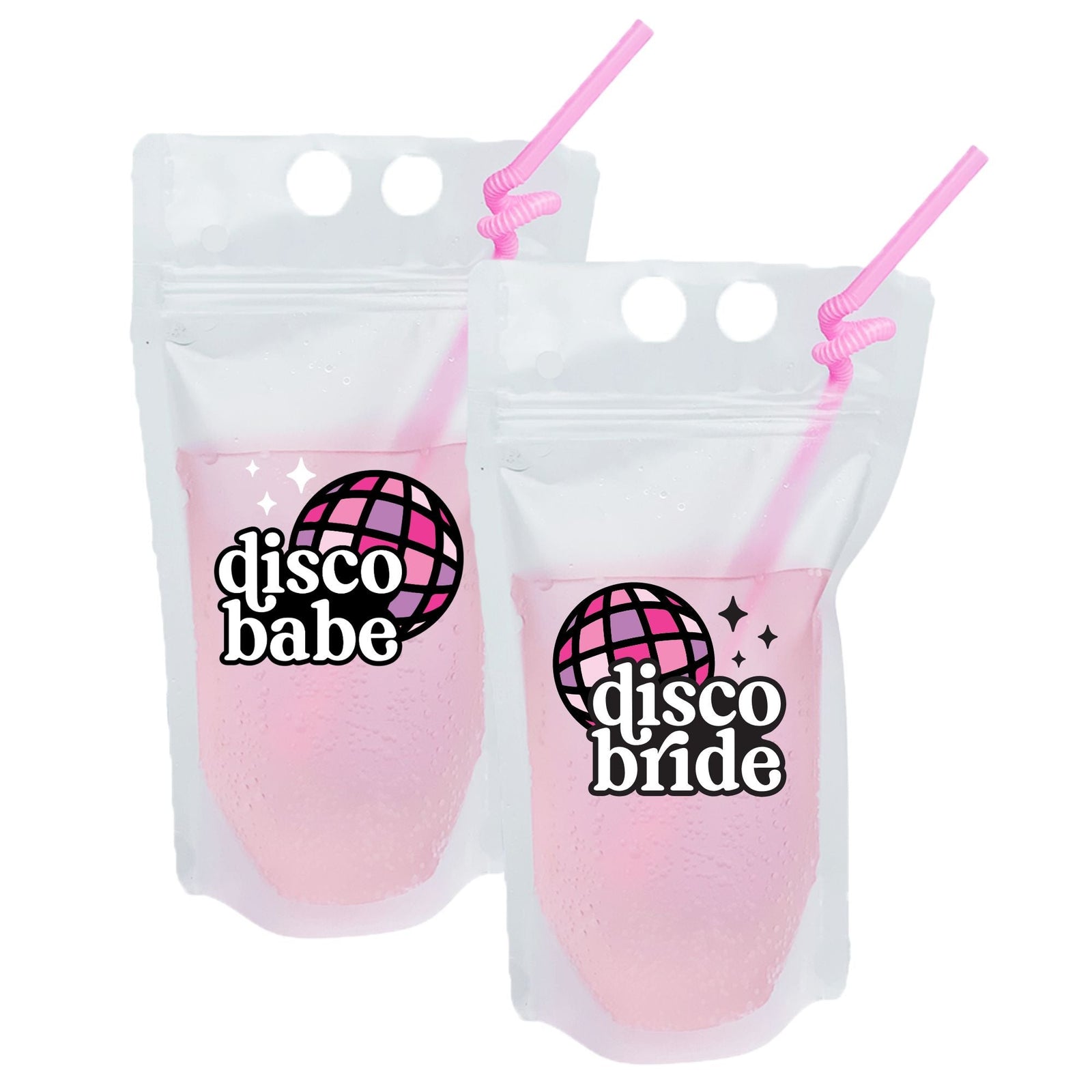 Bride Pink Script Drinking Straw