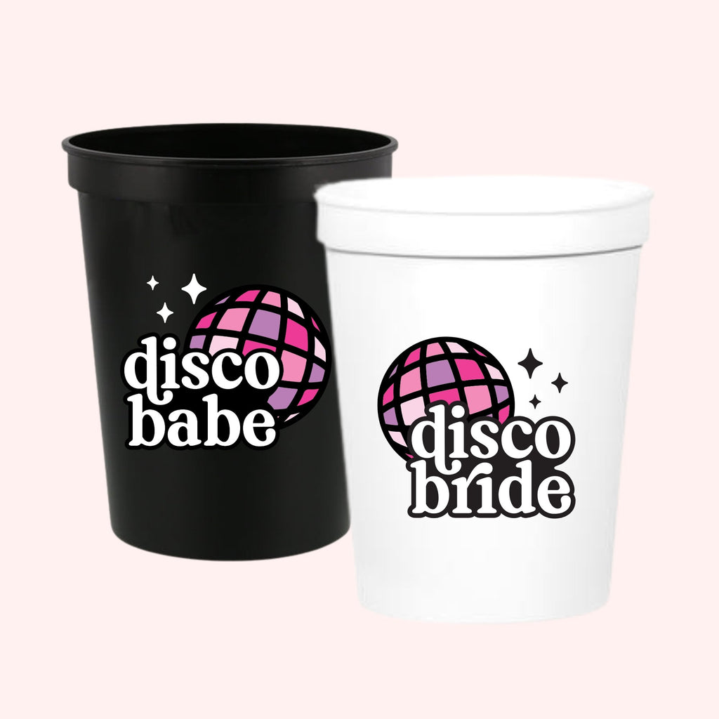 Disco Bride / Disco Babe Stadium Cup with Disco Ball (Set of 4)