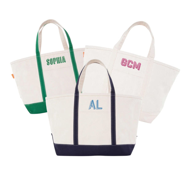 Monogrammed Canvas Boat Tote – United Monograms