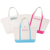 Embroidered Mahjong Canvas Tote