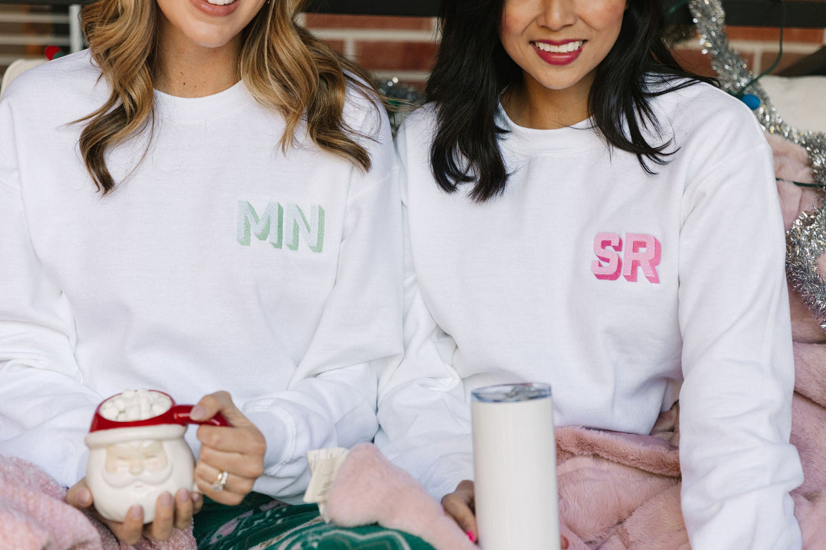 Embroidered monogrammed hot sale sweatshirts