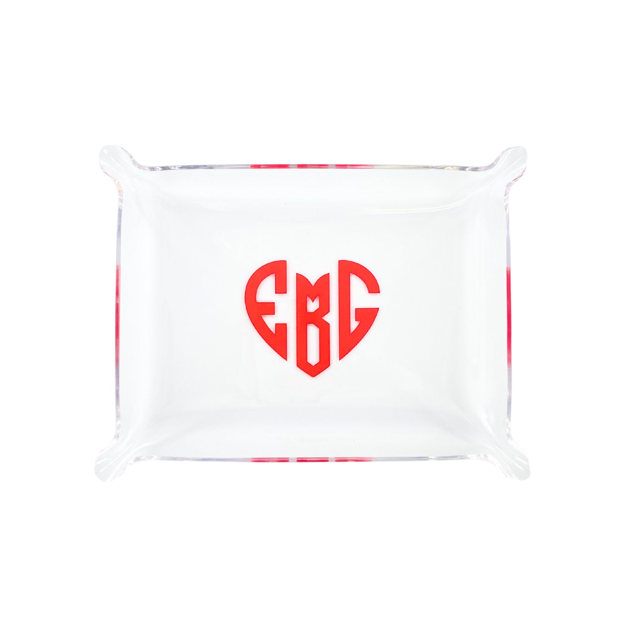 Heart Monogram Acrylic Tray