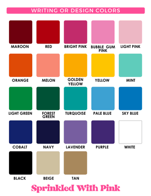 A graphic showing the color options to customize a product.