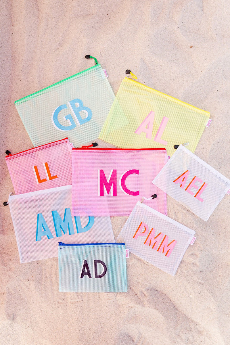 Monogrammed pool bag sales