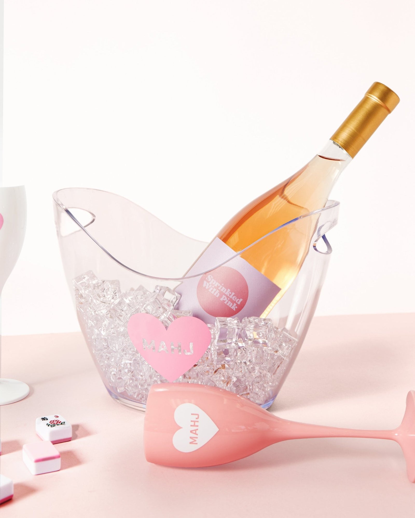 Shadow Monogram Wide Ice Bucket - Sprinkled With Pink