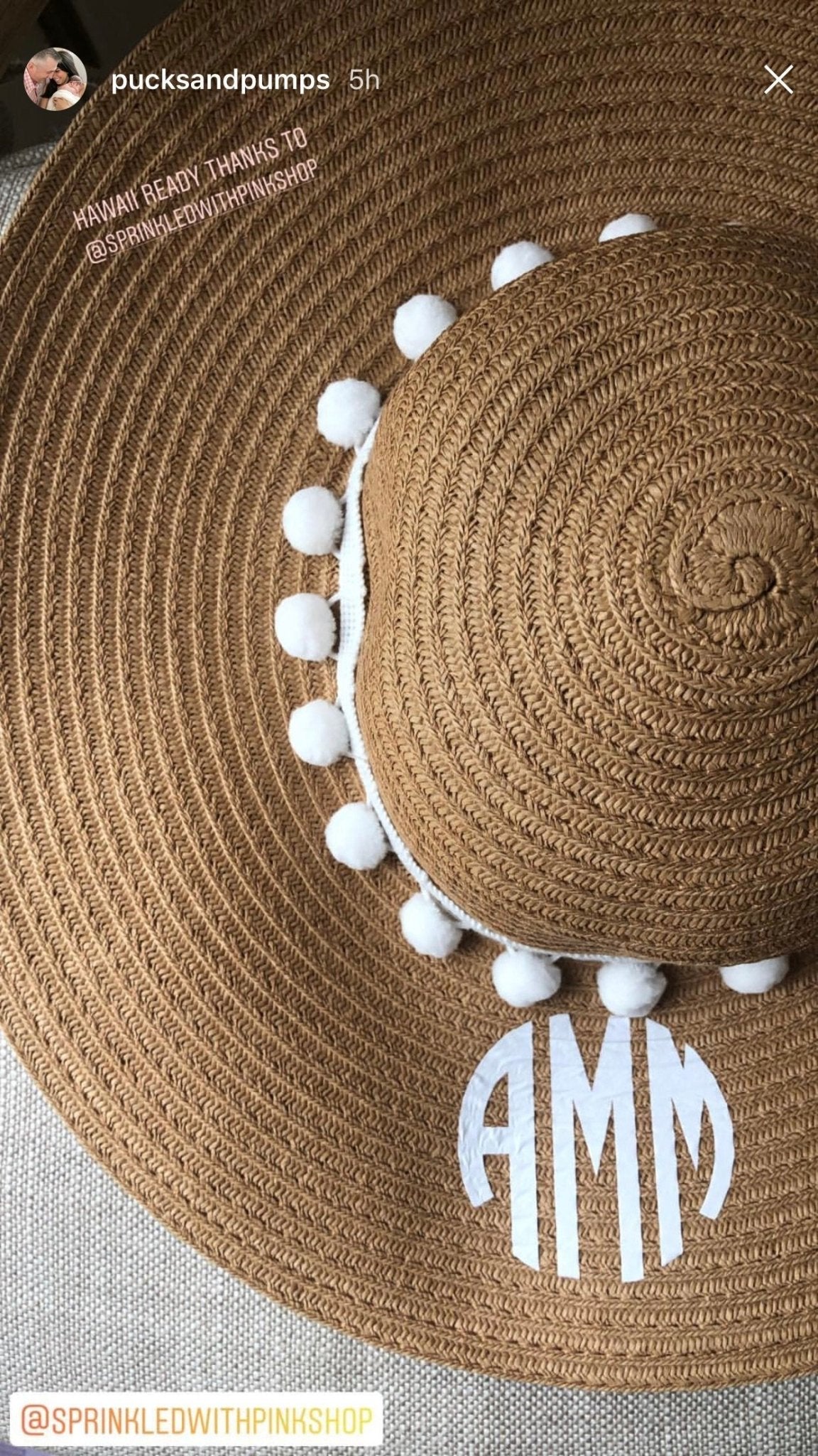 Monogrammed Beach Hat / Floppy Hat - The White Invite