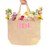 Shadow Monogram Jute Tote