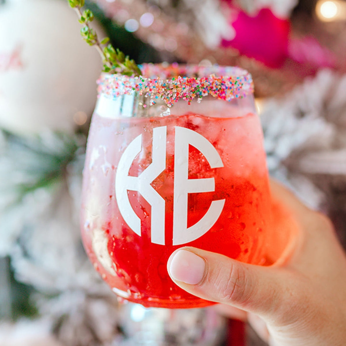 Monogrammed Red Wine Glasses