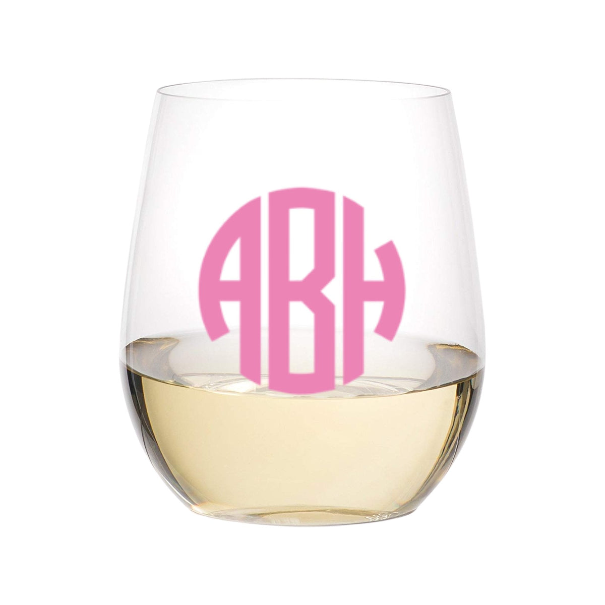 Personalized White Wine Monogrammed Glasses