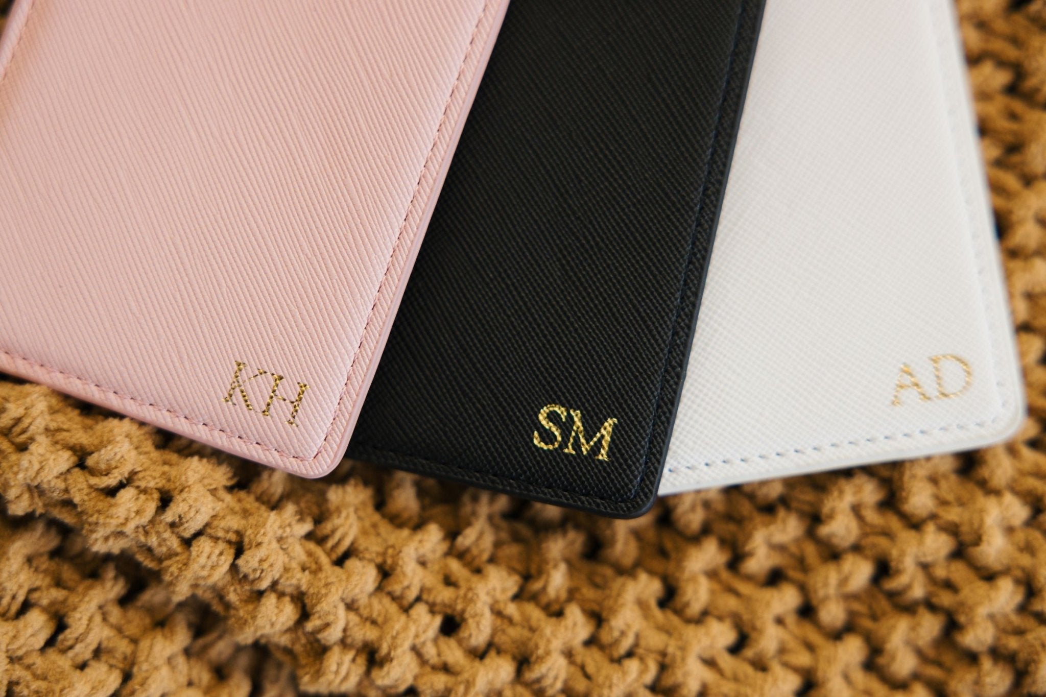 Monogrammed Passport Holder (Foil) - Sprinkled With Pink