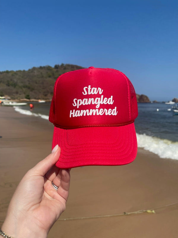 Cheers Beaches Trucker Hat: Red & White